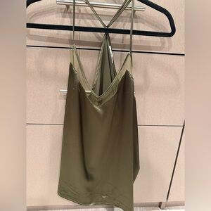 Olive Green Satin Cami Top